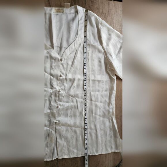 Vintage Victoria's Secret Gold Label Silky Cream Pajama Set Women's Medium - Picture 7 of 10